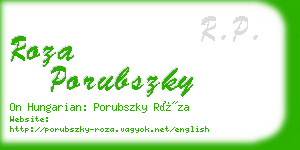 roza porubszky business card